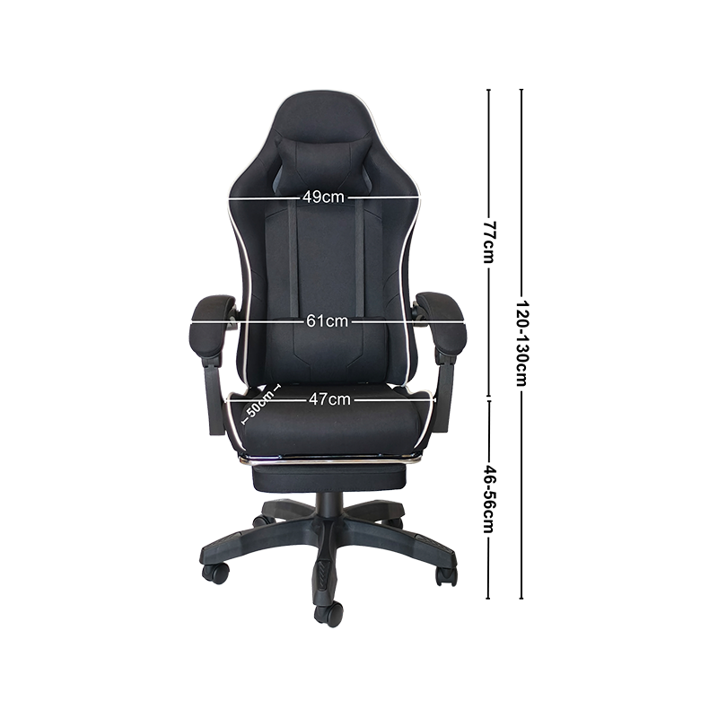 Scaun de gaming obișnuit, negru, reglabil în înălțime cu design cu role